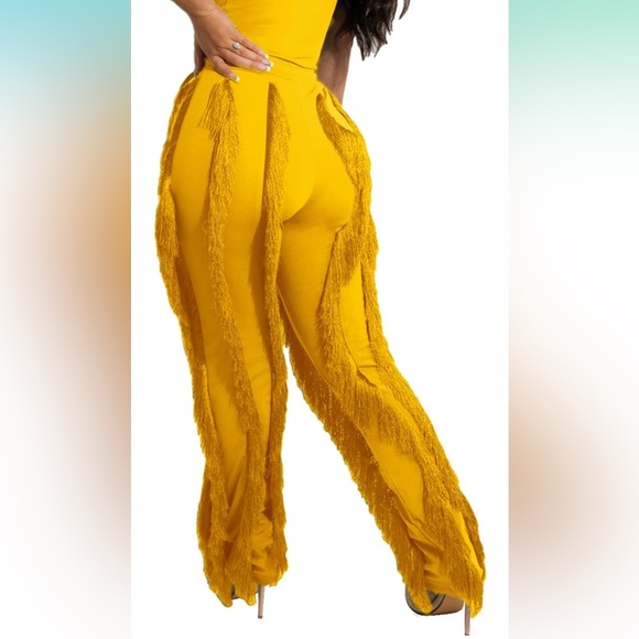 Women Summer Casual Colorful Tassels Fringe Long/Shorts High Waist Pants - Picture 3 of 7